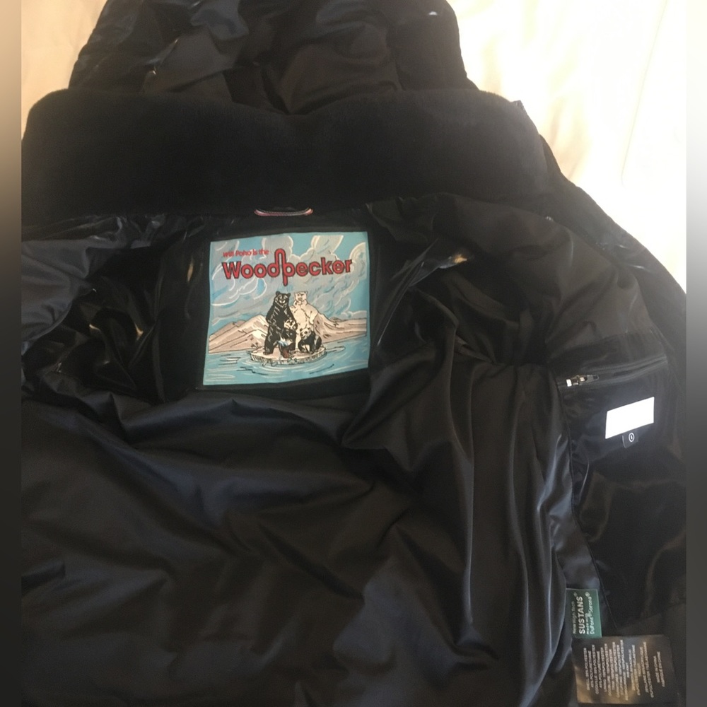 WOODPECKER WOODY BOMBER JACKET - ALL WET BLACK New - Picture 10 of 16